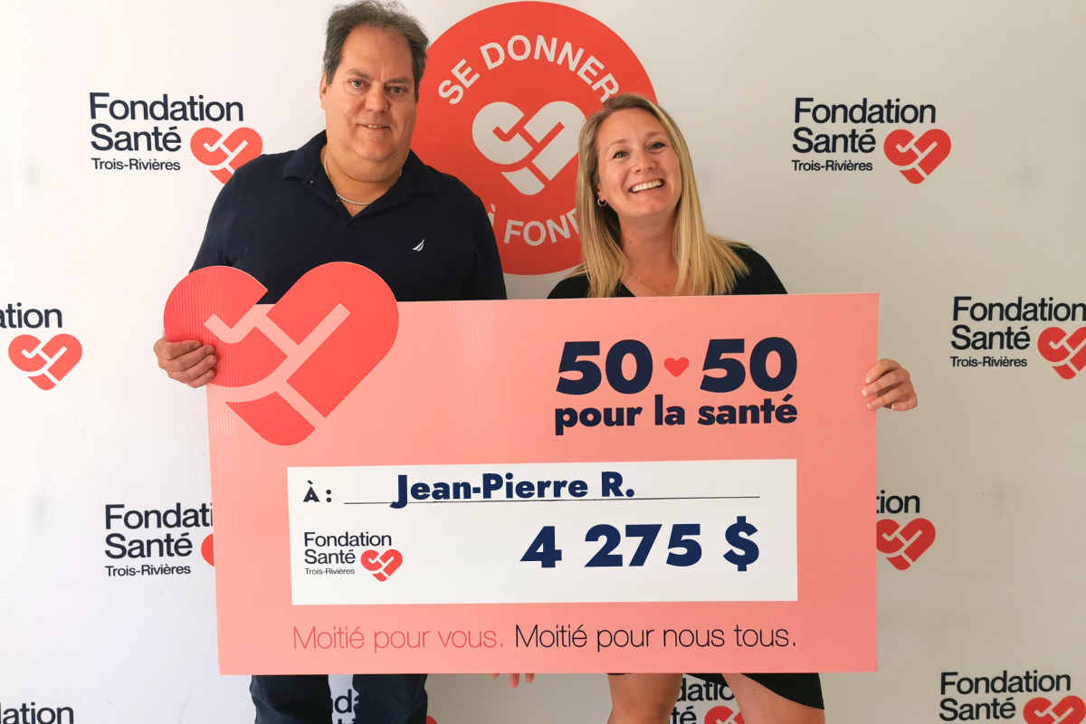 Jean-Pierre, premier gagnant du 50-50 pour la santé et Vanessa